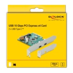 DELOCK κάρτα επέκτασης PCI Express x4 σε 2x USB-C 90397, 10 Gbps - Image 4