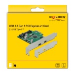 DELOCK κάρτα επέκτασης PCIe x1 σε 2x USB-C 90493, 5Gbps - Image 3
