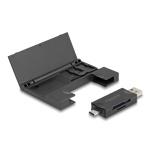 DELOCK card reader 91014 για SD & micro SD, με θήκη, USB/USB-C, 5Gbps, μαύρο