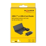 DELOCK card reader 91014 για SD & micro SD, με θήκη, USB/USB-C, 5Gbps, μαύρο - Image 4
