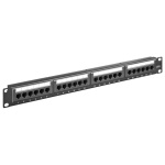 GOOBAY patch panel 93866 19"/1U, 24x ports, CAT 6 UTP, μαύρo