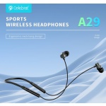 CELEBRAT earphones A29 με μαγνήτη, Bluetooth, 10mm, 80mAh, μαύρα - Image 4