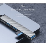 ORICO USB hub AH-12F με card reader, 3 θυρών, 5Gbps, USB-C σύνδεση, γκρι - Image 2