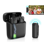 APEXEL ασύρματο μικρόφωνο APL-MIC007 με θήκη φόρτισης, USB-C, 2.4GHz, μαύρο - Image 3