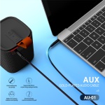 CELEBRAT καλώδιο ήχου 3.5mm AU-01, AUX, 1m, μαύρο - Image 3