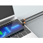 CELEBRAT καλώδιο micro USB σε USB CB-33M, flat, 2.1A, 1m, μαύρο - Image 2