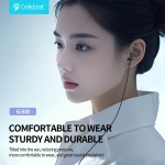 CELEBRAT earphones με μικρόφωνο G38, USB-C σύνδεση, 10mm, 1.2m, μαύρα - Image 2