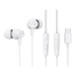 CELEBRAT earphones με μικρόφωνο G38, USB-C σύνδεση, 10mm, 1.2m, λευκά