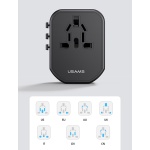 USAMS φορτιστής/αντάπτορας πρίζας US-CC179, USB-C & 2x USB, universal, 20W, μαύρος - Image 4