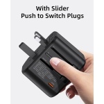 USAMS φορτιστής/αντάπτορας πρίζας US-CC179, USB-C & 2x USB, universal, 20W, μαύρος - Image 5