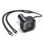 USAMS φορτιστής αυτοκινήτου US-CC219 καλώδιο USB-C/Lightning 30W, μαύρος