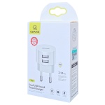 USAMS φορτιστής τοίχου T20, 2x USB, 2.1A, λευκός - Image 4