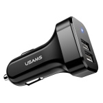 USAMS φορτιστής αυτοκινήτου C13, 2x USB, 2.1A, μαύρος