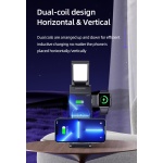 USAMS ασύρματος φορτιστής US-CD181 με φωτιστικό, 3 σε 1, 15W, μαύρος - Image 4