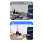 USAMS ασύρματος φορτιστής US-CD195 με φωτιστικό, 4 σε 1, 15W, λευκός - Image 4