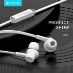 CELEBRAT earphones με μικρόφωνο G19, 3.5mm σύνδεση, Φ10mm, 1.2m, λευκά - Image 4