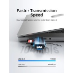 CABLETIME card reader CT-ACSD3-AG, SD/micro SD, USB/USB-C, 5Gbps, γκρι - Image 2