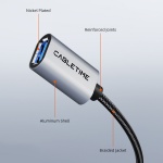 CABLETIME καλώδιο προέκτασης USB CT-AMAF1, 5Gbps, 2m, μαύρο - Image 4
