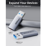 CABLETIME αντάπτορας USB-C σε USB CT-AMCF10-AG, 10Gbps, 3A, γκρι - Image 2