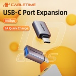 CABLETIME αντάπτορας USB-C σε USB CT-CMAF10-AG, 10Gbps, γκρι - Image 4