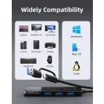 CABLETIME USB hub CT-HUBT3-PB, 4x θυρών, 5Gbps, USB/USB-C σύνδεση, μαύρο - Image 4