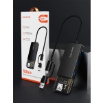 CABLETIME USB hub CT-HUBT3-PB, 4x θυρών, 5Gbps, USB/USB-C σύνδεση, μαύρο - Image 5