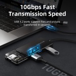 CABLETIME USB hub CT-HUBT5-PB, 4x θυρών, 10Gbps, USB/USB-C σύνδεση, μαύρο - Image 3