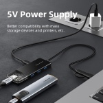 CABLETIME USB hub CT-HUBT5-PB, 4x θυρών, 10Gbps, USB/USB-C σύνδεση, μαύρο - Image 5