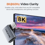 CABLETIME αντάπτορας USB-C CT-OTG41-AG, γωνιακός, USB4, 240W, 40Gbps, 8K, γκρι - Image 3