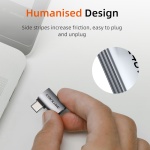 CABLETIME αντάπτορας USB-C CT-OTG41-AG, γωνιακός, USB4, 240W, 40Gbps, 8K, γκρι - Image 4