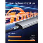 CABLETIME θήκη για M.2 NVMe/SATA SSD CT-SSD03-AG tool free, 10Gbps, γκρι - Image 2
