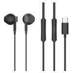CELEBRAT earphones με μικρόφωνο D12, USB-C σύνδεση, Φ14.2mm, 1.2m, μαύρα
