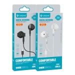 CELEBRAT earphones με μικρόφωνο D12, USB-C σύνδεση, Φ14.2mm, 1.2m, λευκά - Image 3