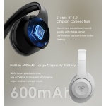 DOQAUS headphones DESIGN 2, ασύρματα & ενσύρματα, Φ40mm, 600mAh, μαύρα - Image 4