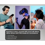 DOQAUS headphones DESIGN 2, ασύρματα & ενσύρματα, Φ40mm, 600mAh, μαύρα - Image 5