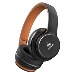 DOQAUS headphones DESIGN 3, ασύρματα & ενσύρματα, Φ40mm, 600mAh, μαύρα/καφέ - Image 3