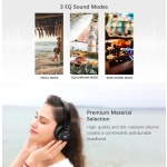 DOQAUS headphones DESIGN 3, ασύρματα & ενσύρματα, Φ40mm, 600mAh, μαύρα/καφέ - Image 4