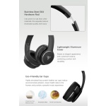 DOQAUS headphones DESIGN 3, ασύρματα & ενσύρματα, Φ40mm, 600mAh, μαύρα/καφέ - Image 5