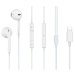 CELEBRAT earphones με μικρόφωνο G17, Lightning, Φ14mm, 1.2m, λευκά