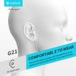 CELEBRAT earphones με μικρόφωνο G21, 3.5mm σύνδεση, Φ12mm, 1.2m, λευκά - Image 5