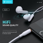CELEBRAT earphones με μικρόφωνο G23, 3.5mm σύνδεση, Φ14mm, 1.2m, λευκά - Image 2