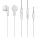 CELEBRAT earphones με μικρόφωνο G23, 3.5mm σύνδεση, Φ14mm, 1.2m, λευκά