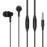 CELEBRAT earphones με μικρόφωνο G25, 3.5mm σύνδεση, Φ10mm, 1.2m, μαύρα