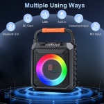 JYX φορητό ηχείο T17-T με 2x μικρόφωνα, 15W, 3000mah, LED, μαύρο - Image 2