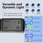 JYX φορητό ηχείο T19-T με 2x μικρόφωνα, 18W, 3000mah, LED, μαύρο - Image 2