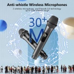 JYX φορητό ηχείο T19-T με 2x μικρόφωνα, 18W, 3000mah, LED, μαύρο - Image 4