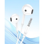 KAKUSIGA earphones με μικρόφωνο KSC-1301, 3.5mm σύνδεση, 14mm, 1.1m, λευκά - Image 2
