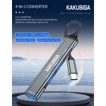 KAKUSIGA USB hub KSC-1417, 4x θυρών, USB 3.0, 5Gbps, USB-C σύνδεση, γκρι - Image 2