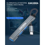 KAKUSIGA USB hub KSC-1417, 4x θυρών, USB 3.0, 5Gbps, USB-C σύνδεση, γκρι - Image 3