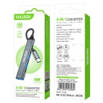 KAKUSIGA USB hub KSC-1417, 4x θυρών, USB 3.0, 5Gbps, USB-C σύνδεση, γκρι - Image 4
